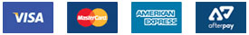 Payment - Visa, MasterCard, American Express, Afterpay payment options icons